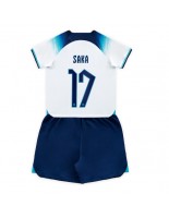 Anglie Bukayo Saka #17 Domácí dres pro děti MS 2022 Krátký Rukáv (+ trenýrky)